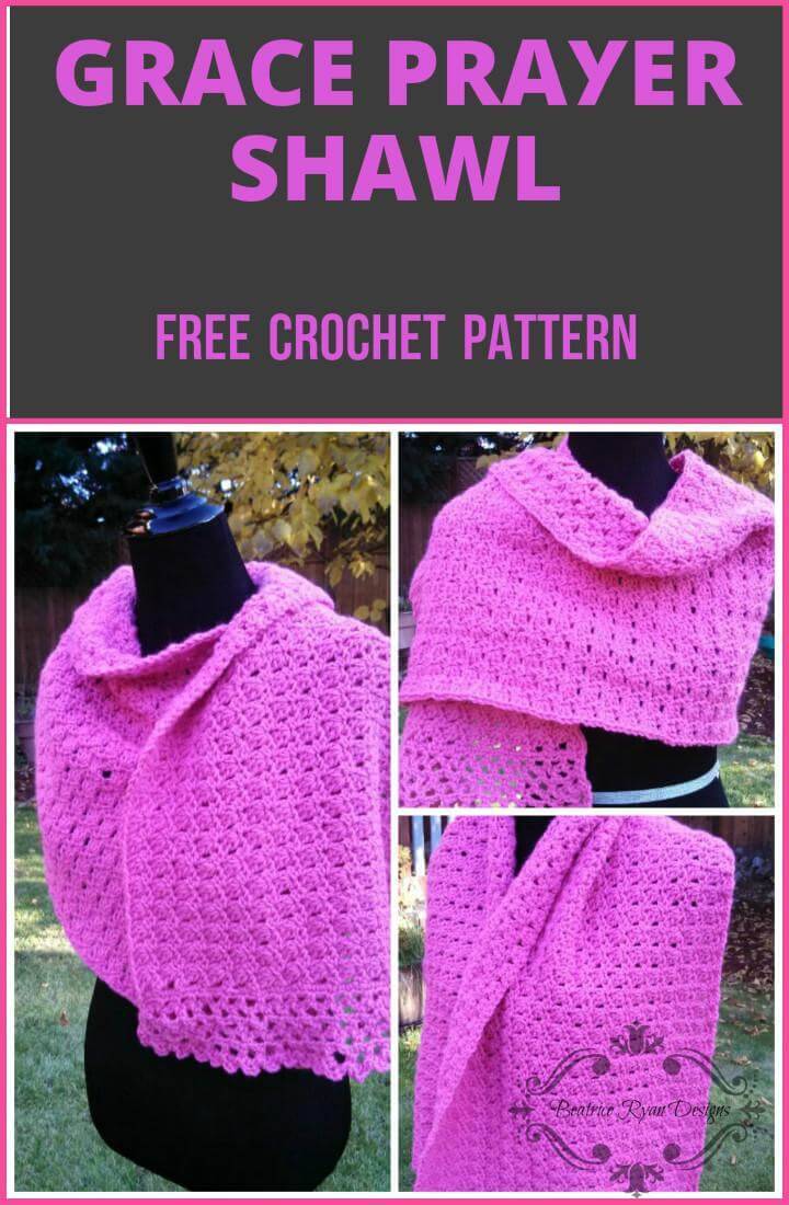 free crochet grace prayer shawl pattern